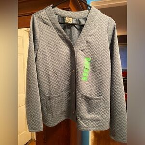 NWT Como Vintage quilted blue cardigan- ladies large